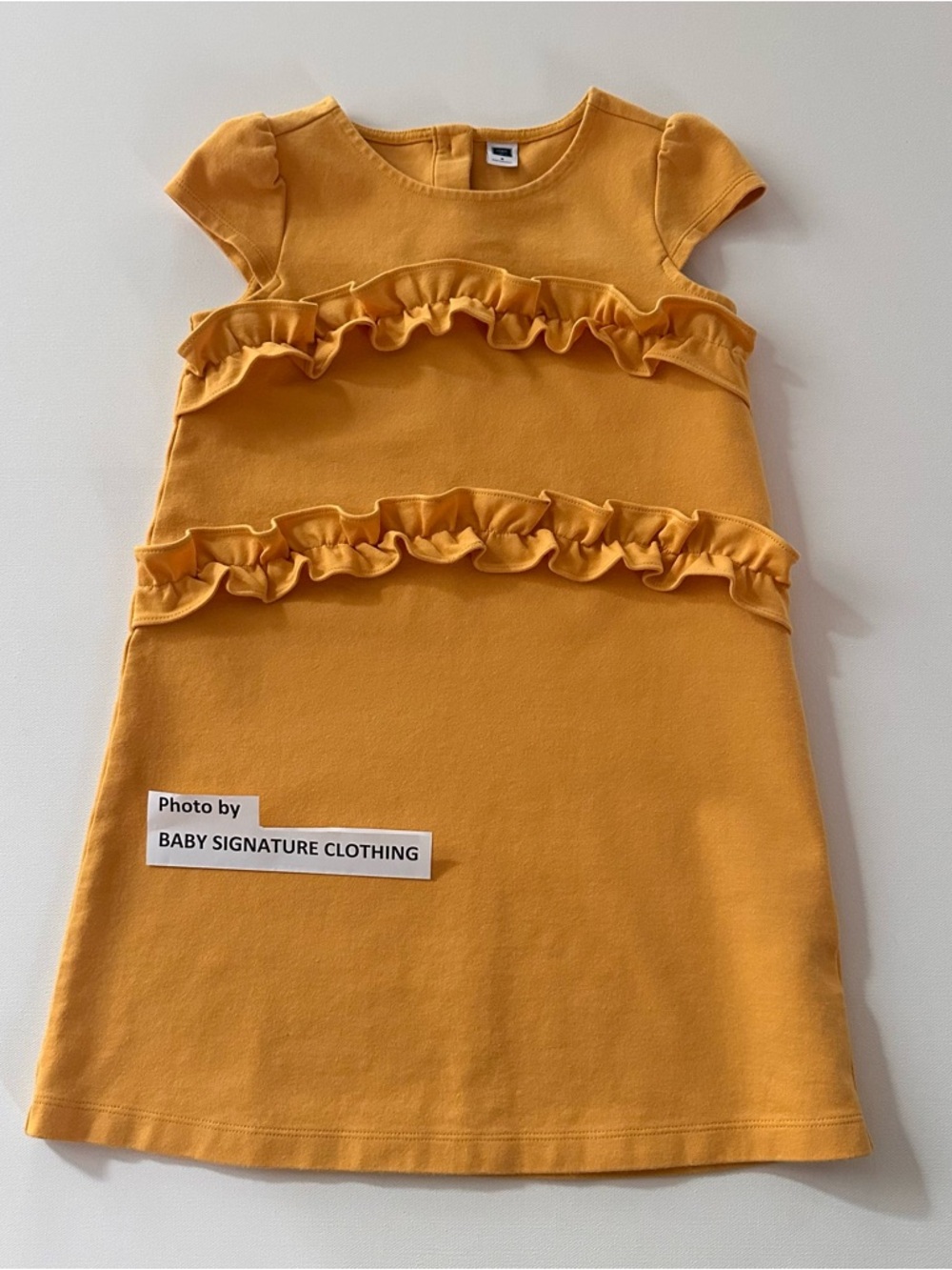 Janie and Jack Girls 6 Mustard Yellow Ruffle Dress